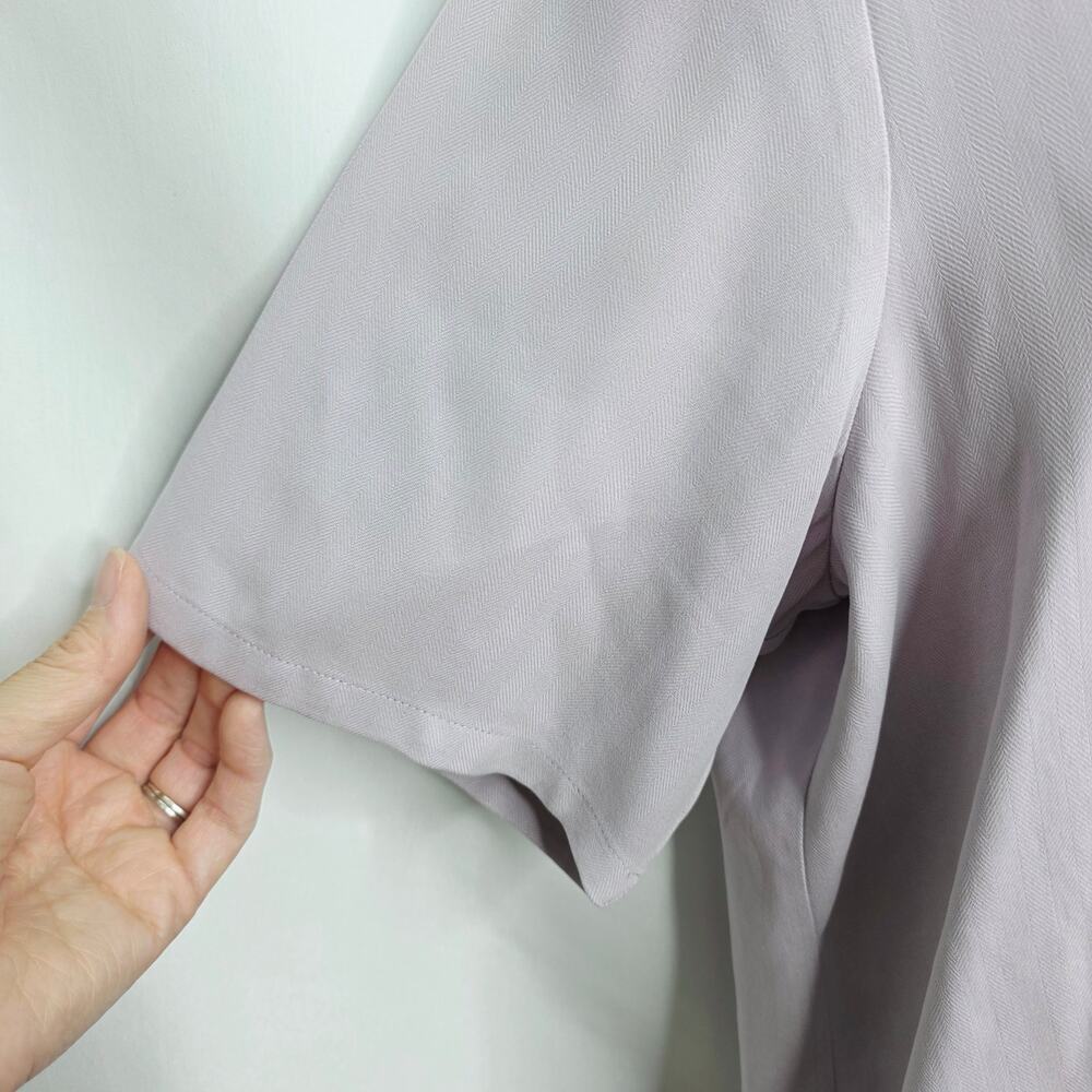 Pendleton Lavender Button Front Short Sleeve Silk… - image 8